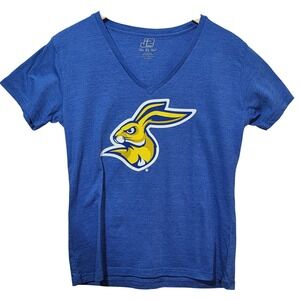 J2 Sport South Dakota State Jackrabbits Blue V-Neck Graphic Tee Womens XL